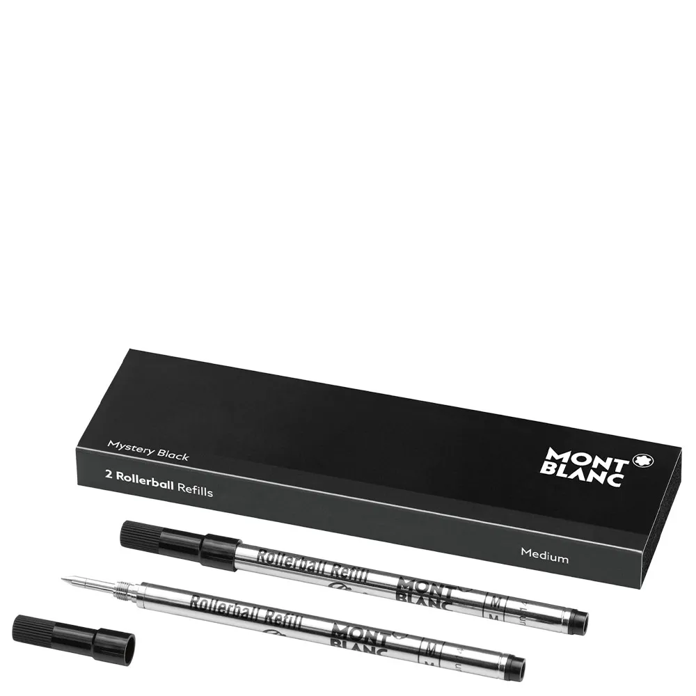 2 Rollerball Refills (M) Montblanc, Mystery Black