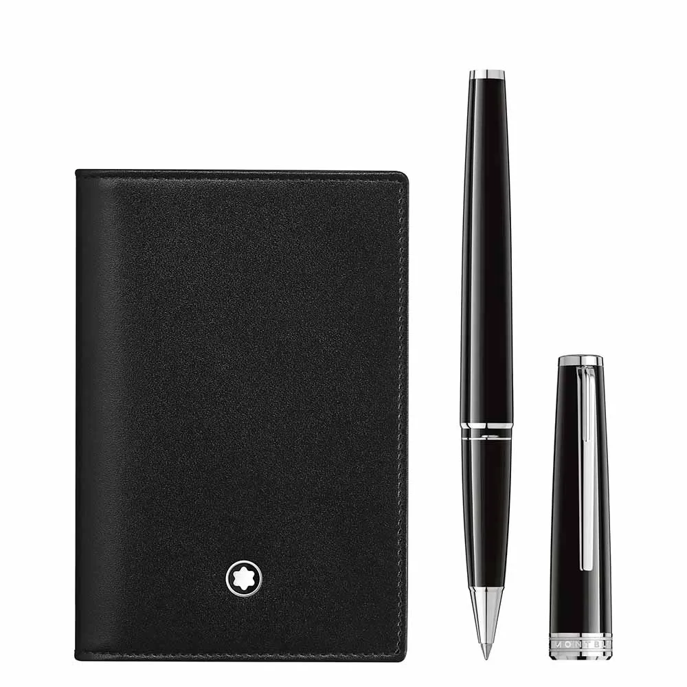 Ручка роллер Montblanc комплект PIX Black